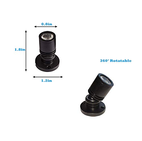 1.5W LED Picture Lights Mini Accent Spotlights,Aluminum,Black Finish,Surface Mount(1-Pack Kit,Warm White) - Image 5
