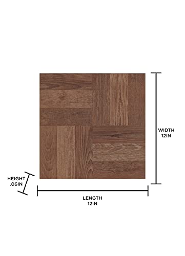 Floorpops Fp3324 Parquet Peel & Stick Floor Tiles, Brown #TOP4