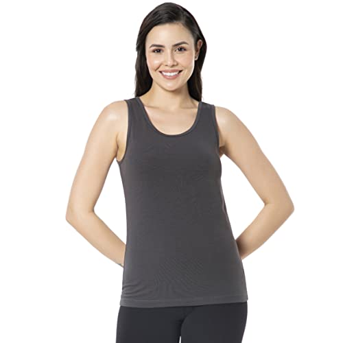 Image of Amante Solid Round Neck Sleeveless Tank Top