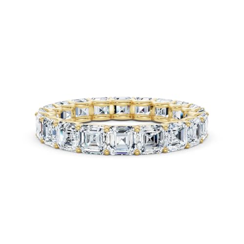 3-15 Carat Moissanite Eternity Ring 10K 14K 18K Solid Gold & 925 Sterling Silver Moissanite Eternity Ring For Women
