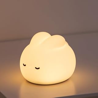 WUYOR Cute Bunny Lamp Rabbit Night Light Rechargeable, Portable Kids Bunny Nightlight Adjustable Brightness Bedside Night Lamp Cute Room Decor for Teens Girls Birthday Gifts, Desk Aesthetic Decor