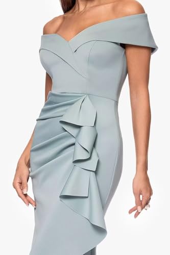 Stylefun Women's Off Shoulder Mother of The Bride Dresses with Pleated Satin Ruched Formal Evening Gowns CYM3264