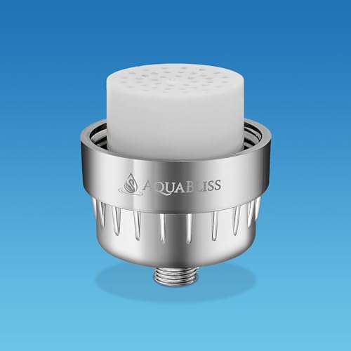 AquaBliss High Output Shower Filter Replacement Cartridge – Reduces Chemicals & Chlorine, Restores pH Balance, Glowing Skin, Strong Nails & Shimmering Hair – 3-Pack (SFC100)