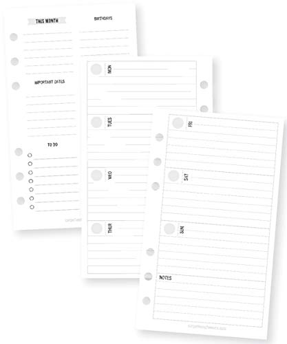 Carpe Diem by Simple Stories Personal Horizontal Format Weekly Planner Inserts