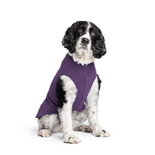 Image of Goldpaw Stretch Fleece Dog Sweater - with Spandex for 4-Way Stretch - Soft, Comfortable Dog Coat - Machine Washable - Made in the USA - Huckleberry - Size 20