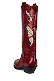Jeffrey Campbell DAGGET Pointed Toe Mid-Calf Western Heeled Boots Gold Leather (10, Red Multi,...