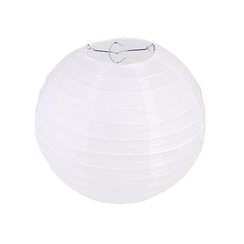 Surwin 4",6",8",10",12",16" Paper Lanterns, 10pcs Chinese Lanterns Biodegradable Paper Lampshades, Colourful Paper Lanterns for Weddings Baby Shower Celebrations Garden Party Decor (6",white)