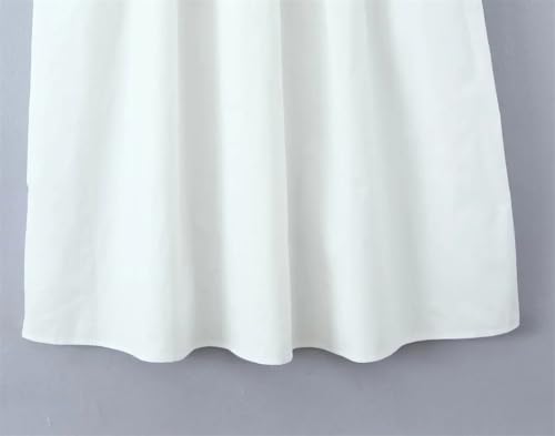 Women Cotton Big Swing Long Skirt Holiday Vintage High Waist Side Zipper A-Line Skirts2