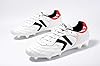 KELME Soccer Cleats Men's FG - Pro Calfskin Leather Soccer Shoes - Outdoor/Indoor Football Boots Unisex Adult Sizes (White, 9)