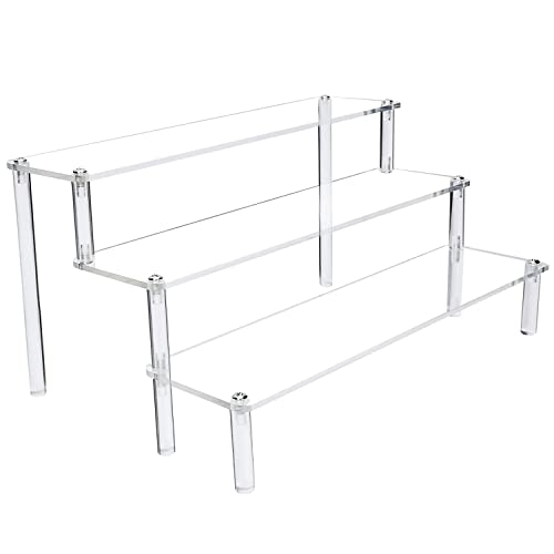 Estante de exhibición elevador de acrílico de 3 niveles para figuras de Amiibo Funko Pops, organizador de perfumes, caja de almacenamiento de perfumes, soporte para tartas, postres, esmalte de uñas Cover