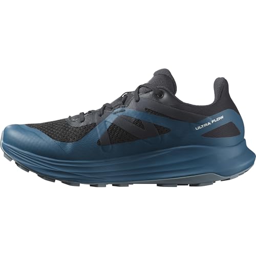 Salomon Ultra Flow Gore Tex Zapatillas Impermeables de Trail Running para Hombre, Resistente al mal tiempo, Amortiguación del asfalto al sendero, Preparada para terrenos mixtos, Black, 45 1/3