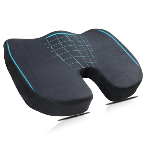 Tyafzzn Cojín ortopédico para asiento de coche, asiento del conductor, cojín de espuma viscoelástica, acolchado grueso, cojín para asiento de coche, sofá, oficina y silla de ruedas