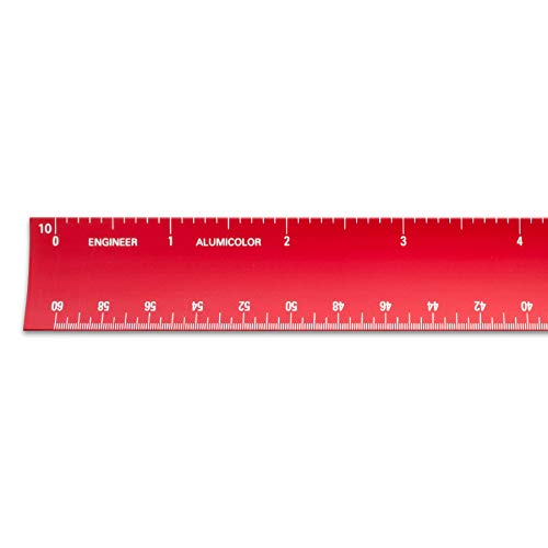 Image of Alumicolor 12-inch Aluminum Engineer Hollow Scale for School, Office, Art and Drafting, 12IN, Red