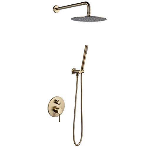 Système de douche dissimulé design or pour une salle de bain style spa