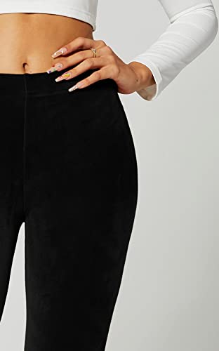 Conceited Velour Velvet Leggings For Women - A236 - Black - Large #TOP4