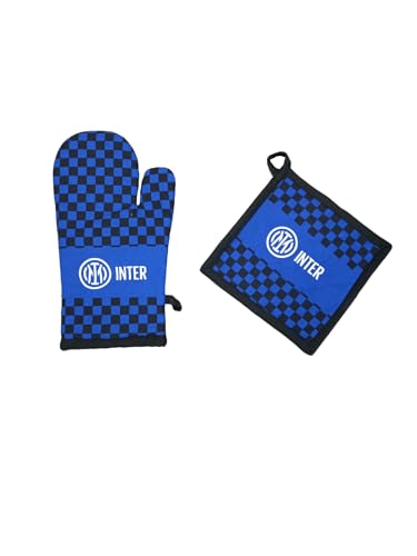 F.C. Inter, Guanto Da Forno + Presina, Set Barbeque, Taglia Unica, Unisex, Prodotto Ufficiale