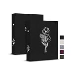 Lanpn Aesthetic A6 6 Ring Binder 2 Packs, Linen Hardcover Small Round Rings Photocard Folder Holder Planner Fits A6 Paper for Office School Journaling Collections (Black)