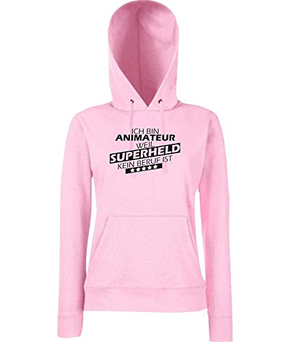 Sweat à capuche rose XL pour femme animatrice super-héros