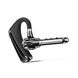 Wireless Headset Bluetooth Earpiece with Dual Noise Canceling Microphone Hands Free Headphones Single Ear Earphone Over Ear Earbud for iPhone Samsung Android Cellphones