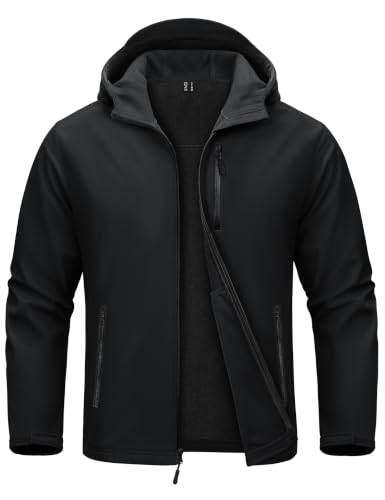 MAGCOMSEN Men's Waterproof Fleece Rain Jacket