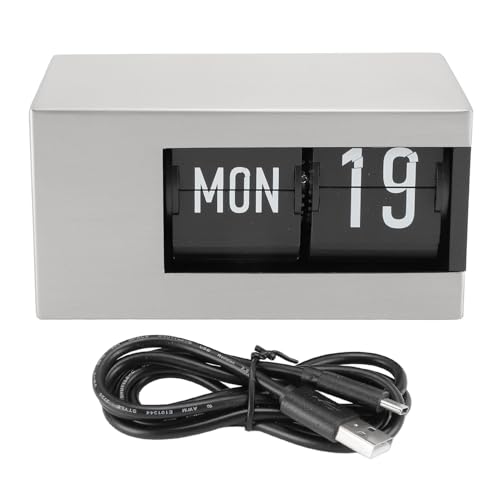 Reloj digital flip clock con calendario perpetuo inteligente a pilas 6