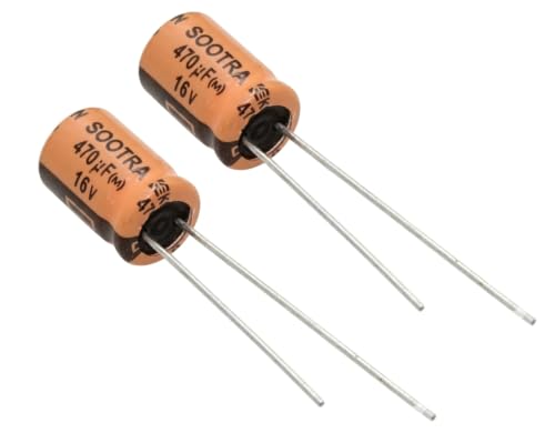 Image of Fixed Aluminum Radial Electrolytic Capacitors 470UF 16V - Pack of - 2