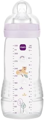 MAM Baby Mamadeira Easy Active 330ml, 4+ Meses, Bico SkinSoft, Rosa