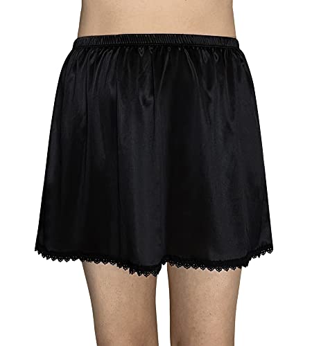 Image of Women's Half Slips for Under Dresses Anti-static Elastic Waist Lace Plus Size Long Underskirt