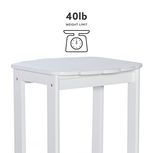 Linon Adirondack, White End Table, 18.5"D X 18.11"W X 18.11"H #TOP3
