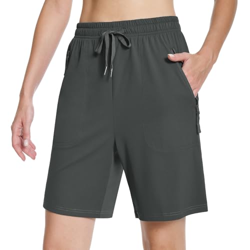 Rolcoassuns Hiking Shorts para Mujer Trekking Pants de Secado Rápido Ligeros Elasticos Shorts Mujer de Trabajo Impermeable con 3 Bolsillos para Senderismo Exteriores Ligeros