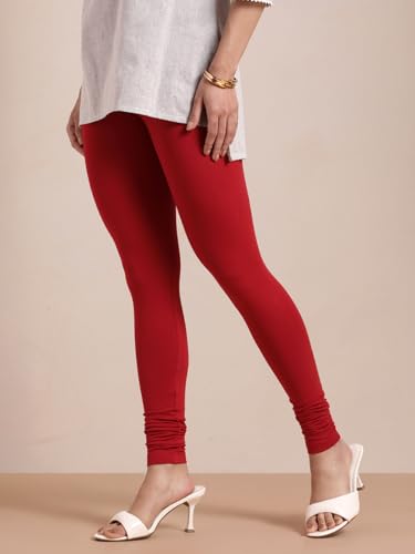 Image of TWIN BIRDS Tailored Cut and Classic Fit Super Stretchable Elastane Fabric Churidar Leggings for Women