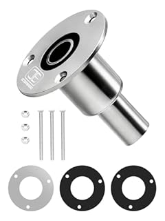 OCEANBROAD Stainless Steel 316 Thru Hull Exhaust Skin, Fitting 24mm Hose Pipe Marine Exhaust Port for Webasto, Planar, Eberspacher, Chinese Diesel Parking heaters, Straight with Bolts and Nuts