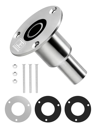 OCEANBROAD Stainless Steel 316 Thru Hull Exhaust Skin, Fitting 24mm Hose Pipe Marine Exhaust Port for Webasto, Planar, Eberspacher, Chinese Diesel Parking heaters, Straight with Bolts and Nuts