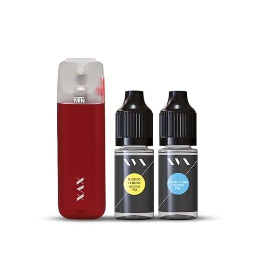 XVX X VAPE with E Juices - Red Refillable Rechargeable E Cigarette Vape Pen with Nicotine Free Lemon & Picadilly Haze E Liquid Bottles Starter Kit, Pack of 3 | Made in the UK 70/30 PG/VG (10 ml)