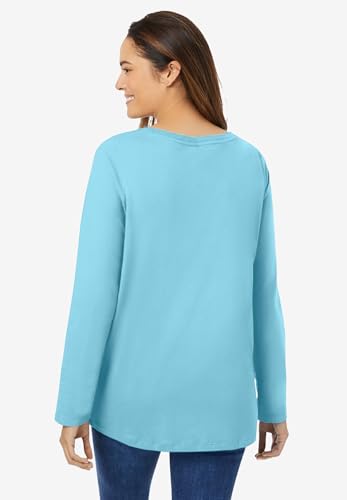 Woman Within Plus Size Perfect Long-Sleeve V-Neck Tee2