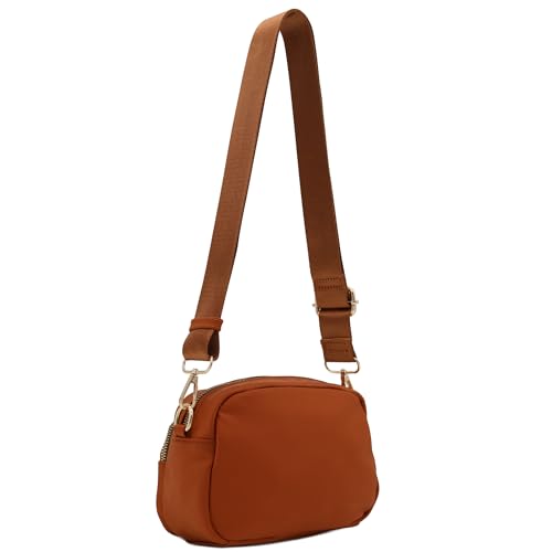 Image of FashionPuzzle Quilted Nylon Crossbody Bag with Wide Strap