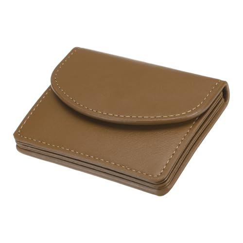 Image of uxcell PU Leather Business Card Case, Business Name Card Holder Wallet with Magnetic Shut Pocket Holder for Women Credit ID Card, Coffee