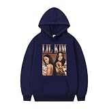 XFICSD Sudadera con Capucha Lil Kim Sudadera Casual Cómoda Chaqueta De Manga Larga para Hombre, Cómoda Sudadera con Capucha para Mujer con Estampado De Dibujos Animados-White||XS