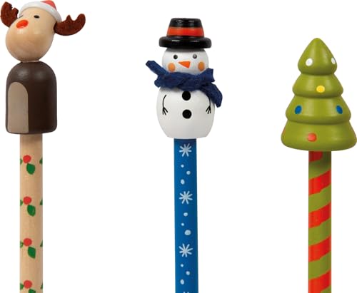small foot Christmas Pencils Set, wood, set of 6, for gift exchanges Advent calendars or small treats for kids 12678 - Image 3