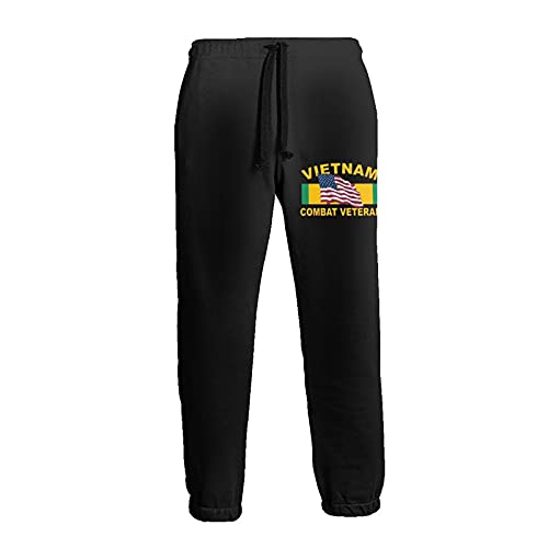 FCRich Us Army Vietnam Combat Veteran American Flag Jogger Pants Sports Trousers with Drawstring Men's Sweatpants White FCRich Us Army Vietnam Combat Veteran American Flag Jogger Pants Sports Trousers with Drawstring Men's Sweatpants White