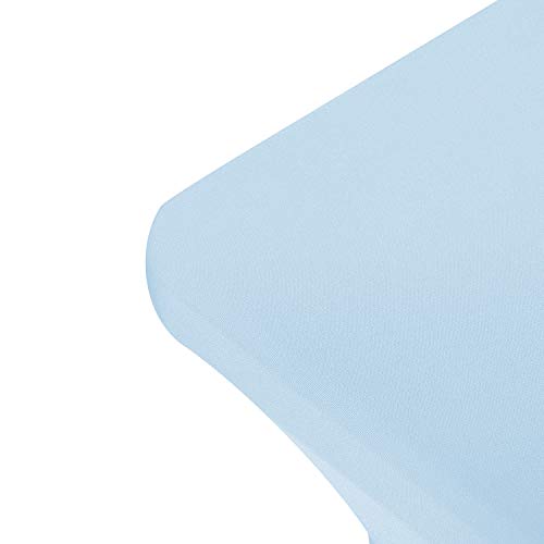 Image of Peomeise 4FT Spandex Table Cover Rectangular Stretch Spandex Tablecloth (Blue Mist,4FT)