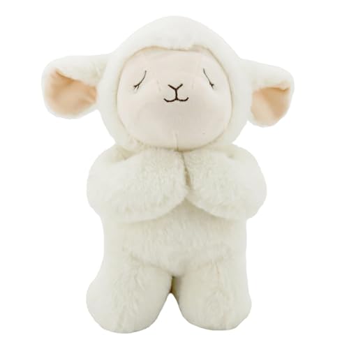 Linzy Plush 10 Now I Lay ME Down to Sleep Prayer Lamb Plush Toys Stuffed Animal Baptism Gift for Baby Boy Or Baby Girl
