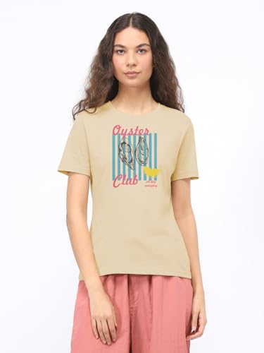 Image of Nobero Women's Graphic Printed T-Shirt | Regular Fit 180 GSM Cotton Tee for Women | Comfortable Round Neck Casual Wear