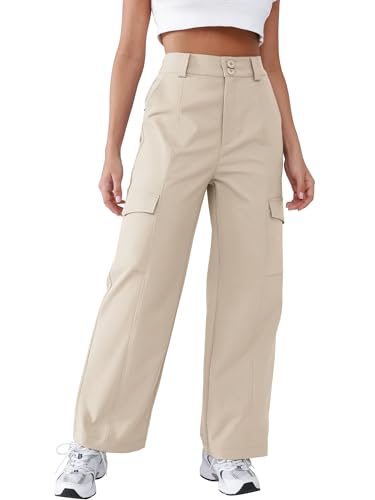 Wide Leg Cargo Pants Women High Waist Hiking Pants Stretchy Lightweight Baggy Trousers Work Pants