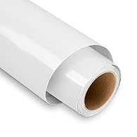 GLOSSY COLOR - 12" x 5Ft Glossy white permanent vinyl roll for cri-cut, household manual DIY.Notice: NOT SUIT FOR FABRIC. COMPATIBLE WITH ALL CRAFT CUTTERS - The permanent vinyl are compatible with cri-cut, silhouette, cameo cutters.The cri-cut machi...
