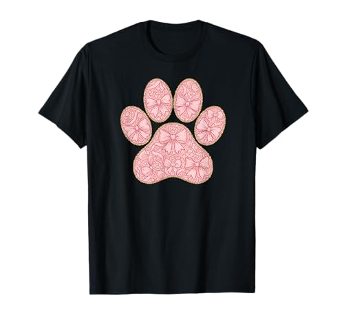 Pink Bow Paw Print T-Shirt