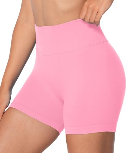 Image of Sunzel Women's Seamless Scrunch Butt Biker Shorts - High Waisted Booty Lifting Workout Yoga Gym Shorts with Tummy Control