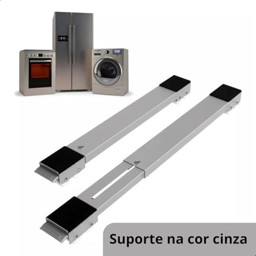 Base Suporte Ajustável com Rodinhas para Geladeira, Fogão, Máquina de Lavar e Móveis resistente refo