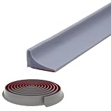 Shower Threshold Water Dam,Self Adhesive Silicone Waterproof Barrier Bathroom and Kitchen Shower Water Stopper Guard for Dry And Wet Separation Caulk Seal Strip Edge Trim(78Inch, Gray)