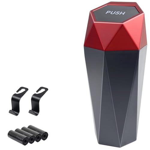 BFXM Car Trash Can with Lid, Garbage Bin for Women,